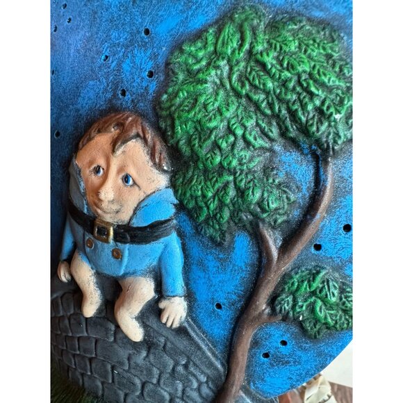 🍼 Vintage Blue Humpty Dumpty Nursery Lamp – Hand-Painted Ceramic 🍼 - Picture 4 of 16